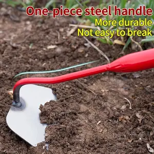 Carbon Steel Garden Hoe, Agricultural Weeding and Soil Loosening Tool, Durable Metal Hoe for Gardening