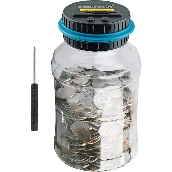 Halloween Fall Gift Coin Counter Piggy Bank, Coin Jar for Adults, Digital Counting Money Jar, 1.8L Capacity Coin Counter Machine with LCD Counter, Change Jars for Saving