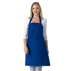 Kitchen Apron Waterdrop Resistant Cotton Apron with adjustable Aprons for Women with Pockets 10 Color option Cooking Blue Apron
