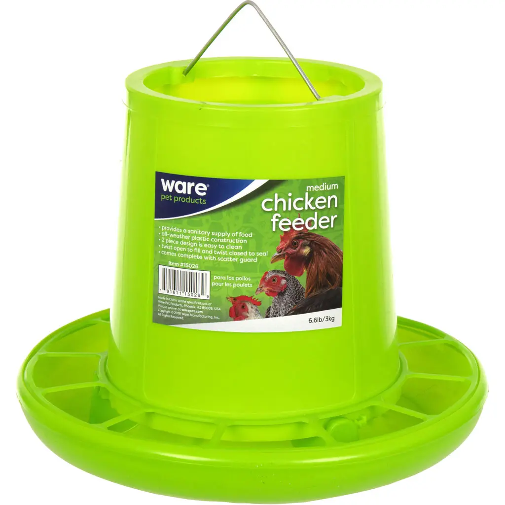 Ware 15026 Chicken Feeder Plastic - Green - 6.5 lbs - Medium