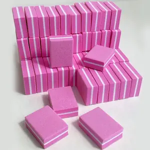 50pcs Nail Buffers Mini Buffer Block Nail File for Acrylic Nails and Natural Nails, 100/180 Grit Nail Buffer Block Bulk Buffing Blocks for Nail Buff Professional Manicure File Blocks Set Pink Diamond Polishing Pads