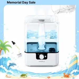 Chivalz 4L&6L Humidifier & Air Purifier with Top-Fill Design, Remote Control, Cool Mist Humidifier with 360° Nozzle, 2-IN-1 Oil Diffuser for Bedroom, Home, Baby Nursery & Plants, Household Appliances#SummerVibes