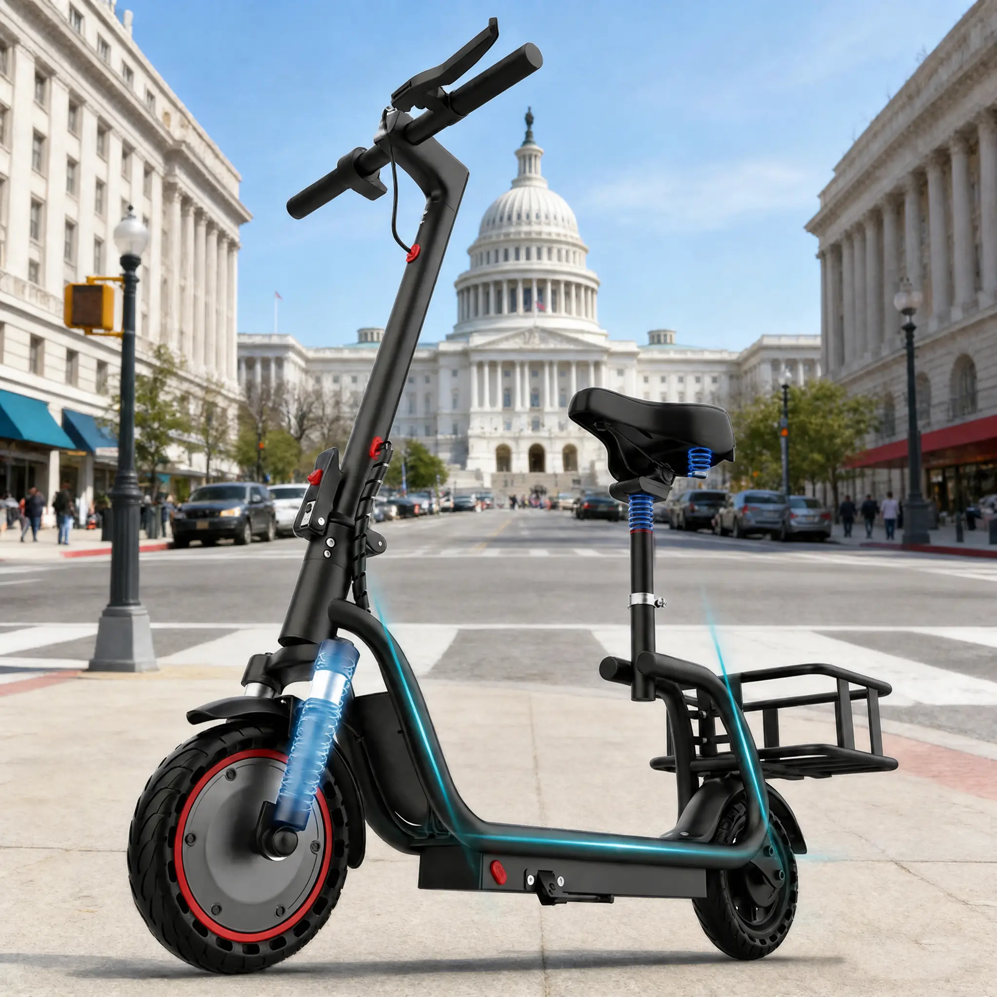 350W Folding Electric Bike for Adults, Maximum Speed 19MPH,Range 16/28 Miles, LED Lights,UL 2272 Certified.SummerWins,Father's Day Gife