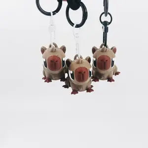Christmas Hot-Selling 3D Printed Multi-Color Capybara Keychain Pendant with Movable Joints Cute Ornament