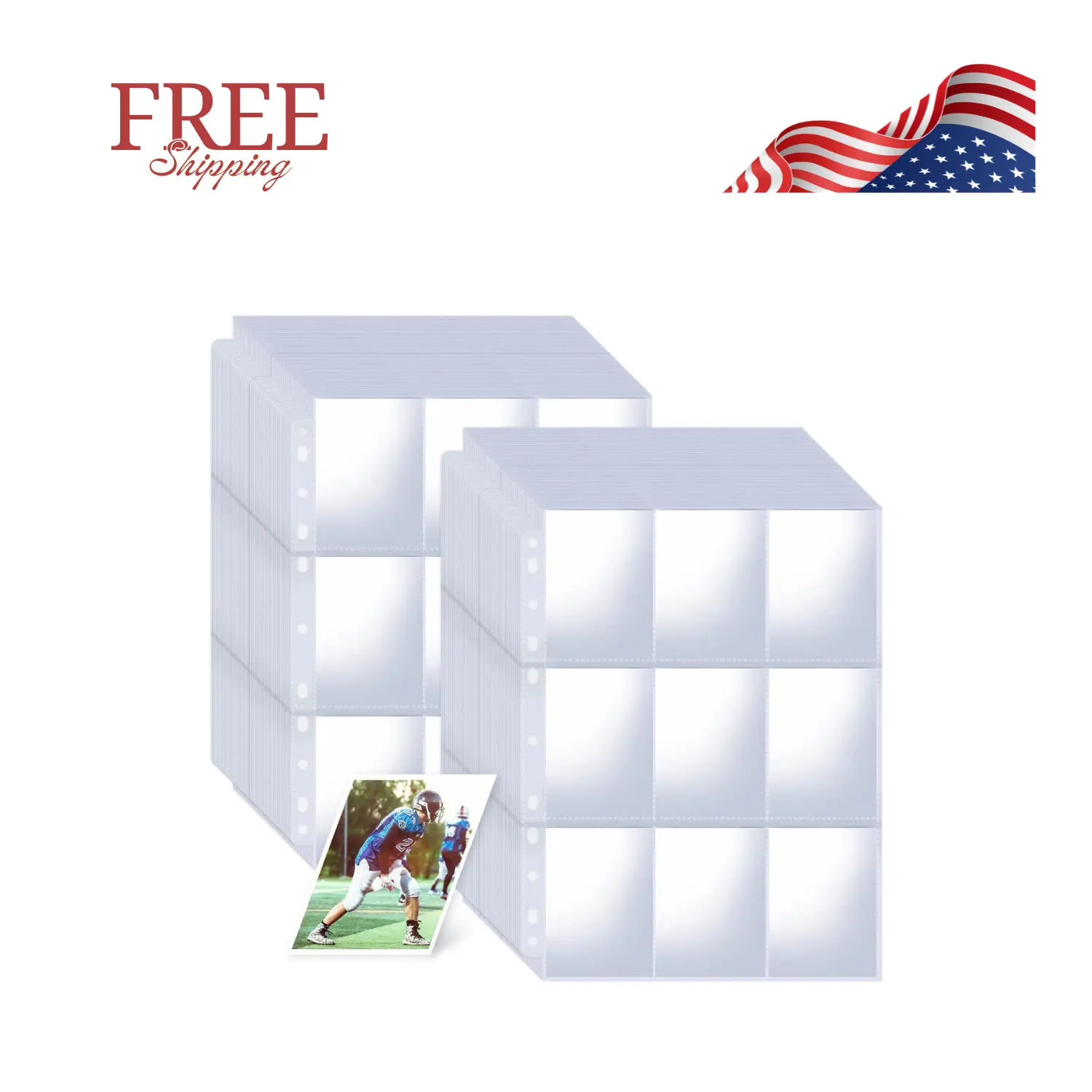 1800 Pockets Card Sleeves Binder Sheets, Double-Sided Trading Card