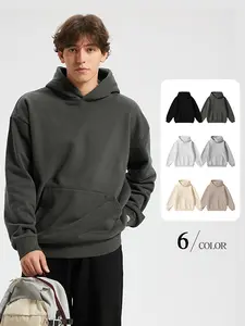Men's solid color hooded sweatshirt, street wear sweatshirt, unisex pullover jacket, spring and autumn soft breathable skin friendly fabric, daily comfort, machine washable, minimalist daily clothing