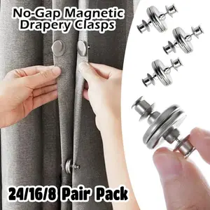 8/16/24 Pairs Magnetic Window Coverings Clips, Two-Way Magnetic Closure Window Coverings Magnets Reduce Light Infiltration Ensure Curtain Stays Closed for Home Office Bedroom Window Drapes