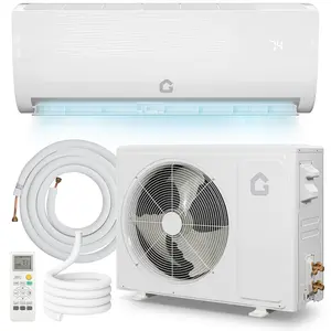 9000 BTU Mini Split AC/Heat Pump, 19 SEER2 Inverter 6-in-1 Ductless System, Cools 450 Sq. Ft, Installation Kit, 115V