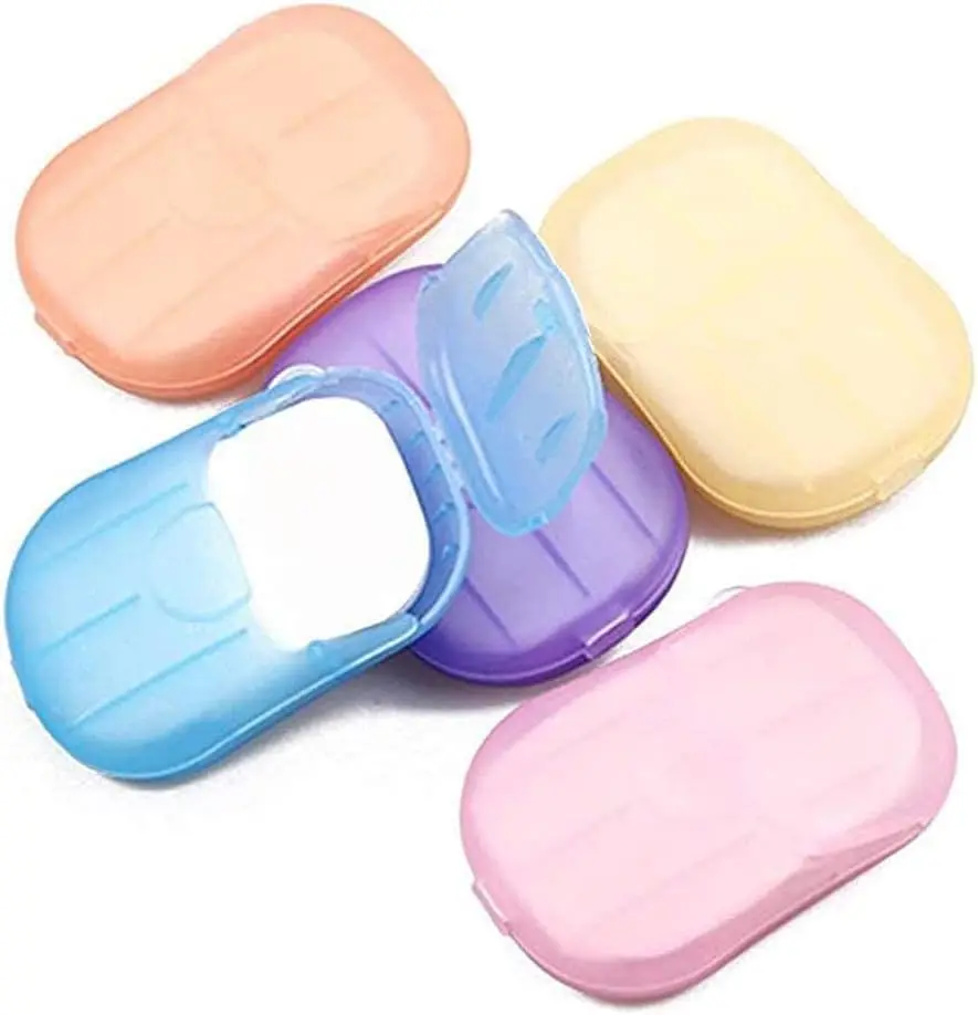 500 Sheets Colorful Disposable Soap Paper 5 Boxes Hand Cleaner Fragrance Mini Color Soap Paper for school Indoor, Outdoor, Travel, Camping Hiking，Foot and Hand Care