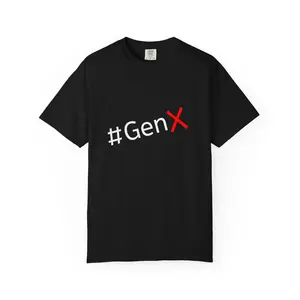 #GenX T-shirt (Black) | Gen X Graphic Tee, Retro Hashtag Design