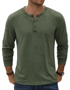 COOFANDY Men's Henley T-Shirt Long Sleeve Casual Lightweight Pullover Shirts Soft Stretch Basic Tees Fall Tops