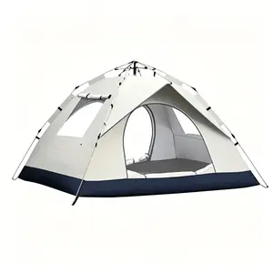 3-4 Person Instant Pop Up Dome Camping Tent - Automatic Quick Setup, Double Layer 210T Taffeta Cloth, Waterproof, Windproof, UV Protection, Water Resistant, Breathable, Foldable Portable Family Tent for Camping, Travel