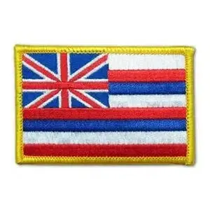 Embroidered Iron-On Hawaiian Flag Patch
