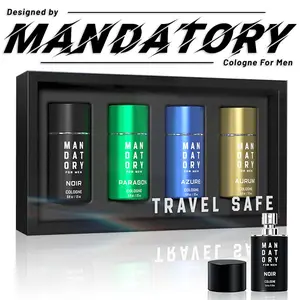4-Piece Set,MANDATORY Men's Eau De Toilette Fragrance,Cologne For Men,Travel Size Perfume,Long-Lasting,4 Different Scents,Perfect For Dating,Daily Life,Parties,Gift Giving,0.8 fl oz/25 ml Each Bottle