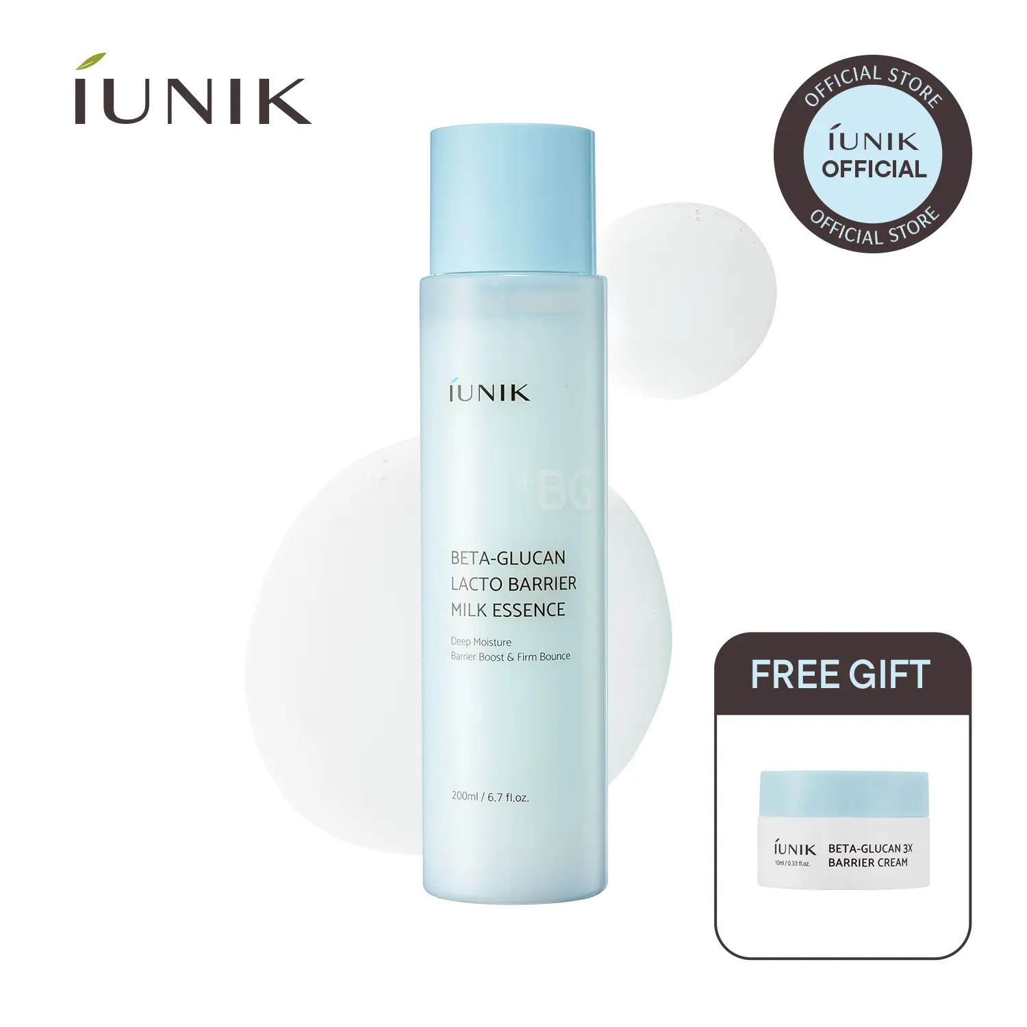 [IUNIK Official] Beta-Glucan Lacto Barrier Milk Essence | Deep Moisturizing & Barrier Strengthening for All Skin Types | summervibes | 200ml / 6.7 fl oz