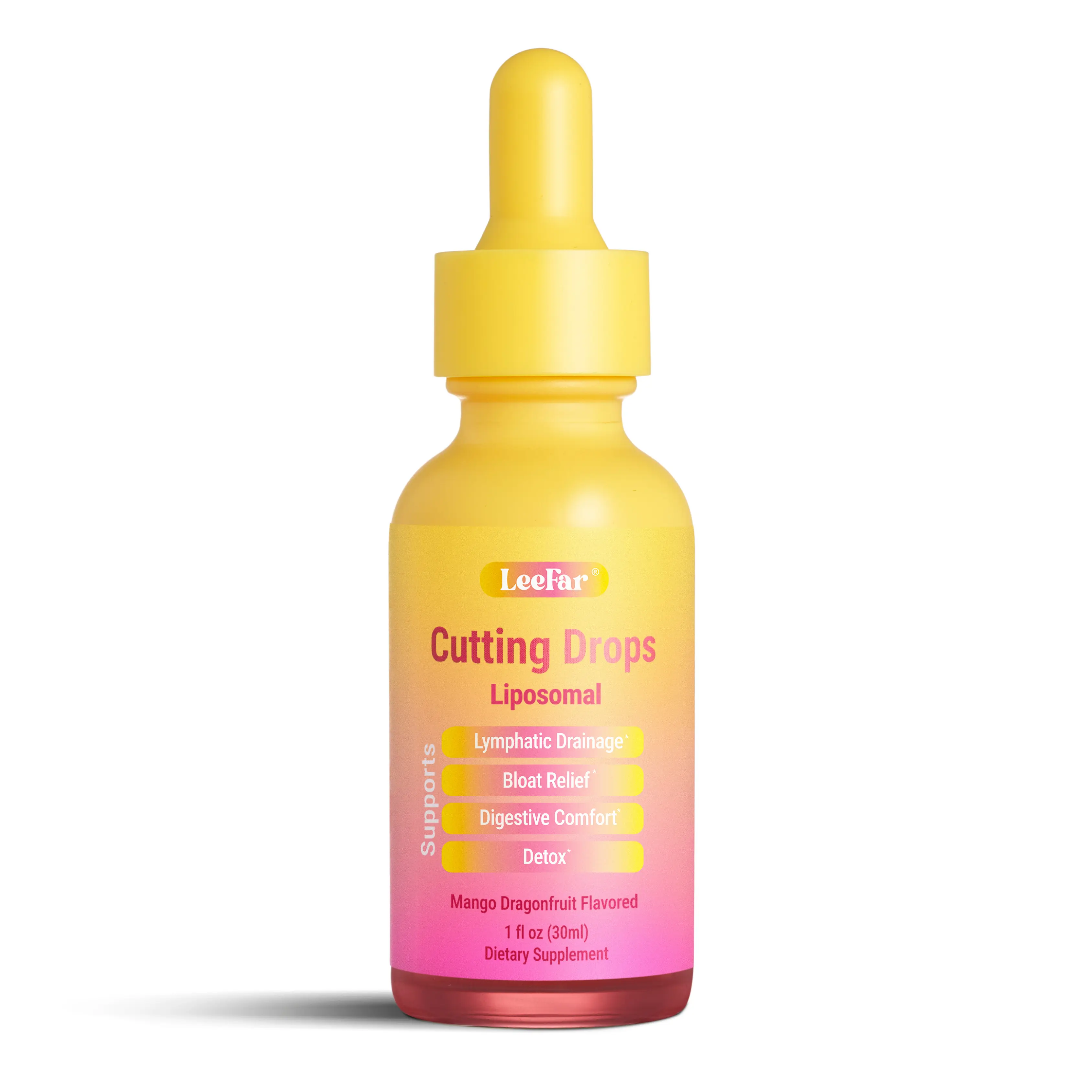 LeeFar Cutting Drops – Lymphatic-Focused Debloat Formula with Dandelion, Cleavers, Burdock & Elderberry for Lymphatic Drainage, Bloat Relief, Digestive Comfort and Detox – Mango Dragonfruit Flavor, 30 Servings