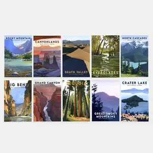 National Park Travel Poster Postcard Pack of 10 - Set 2
