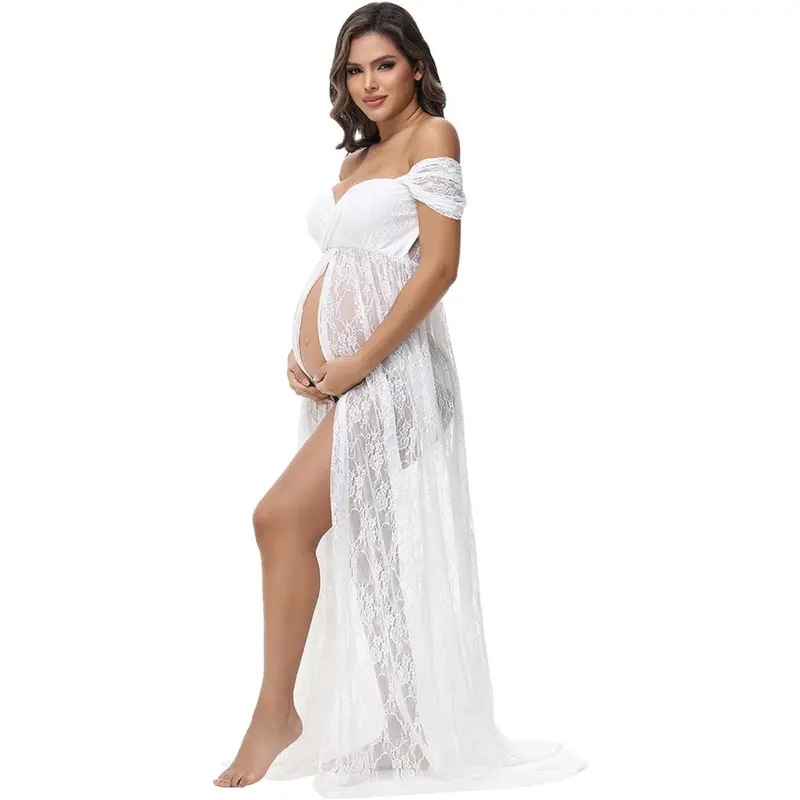 knee length dresses for ladies Angel Maternity Roxy Lace Baby Shower Dress main image 0