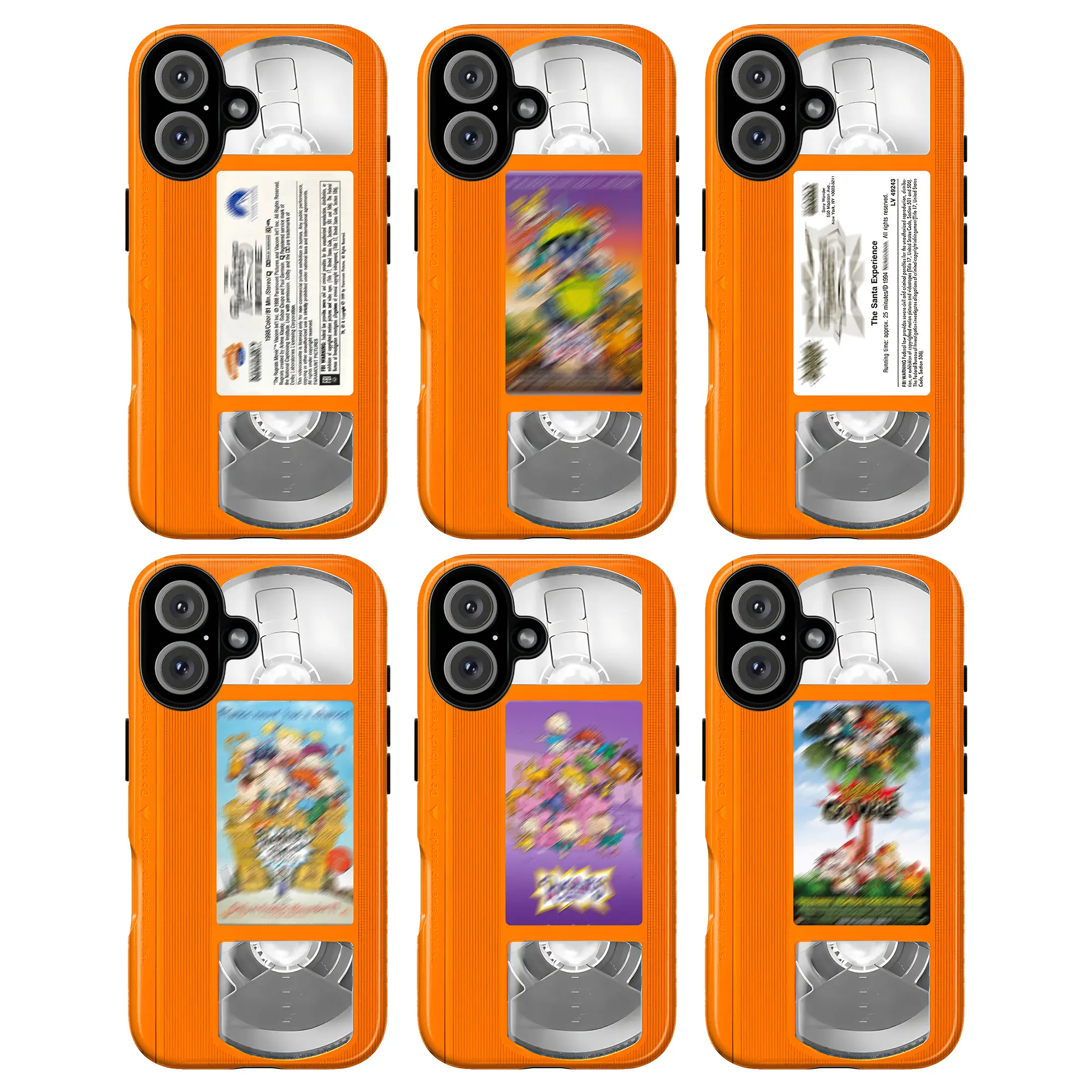 Ru-Grats Movie Orange VHS Phone Case – Retro 90s VHS Tape Phone Case for iPhone 17 16 15 14 13 12 11 Pro Max X XR XS & Galaxy S25 S24 S23 S22 S21 | Classic Orange VHS Tape, Nostalgia Cassette Shockproof Cover, Vintage Cartoon Film Gift for Movie Lovers