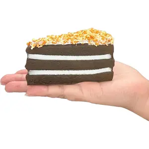 Chocolate Cream Triangle Cake Squishies Toy for Kids Birthday Gift,Cute Stress Relief Simulation Slow Rising Bread Squishi Squeeze Toys(Random Color)