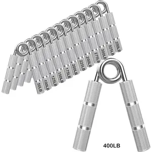Silver Metal Hand Gripper Set,50LB-400LB 13 Pack No Slip Heavy-Duty Grip Strengthener,Great Wrist & Forearm Hand Exerciser,Home Gym,Hand Grip Strength Trainer