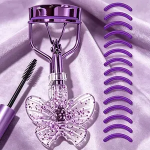 Butterfly Beauty Lash Curler, Eyelash Curler, Stainless Steel, 15 Replaceable Silicone Pads, Pain-Free Design, Natural Curl Effect, Curling Lashes, All Eye Types, Professional Makeup Tool, Glam