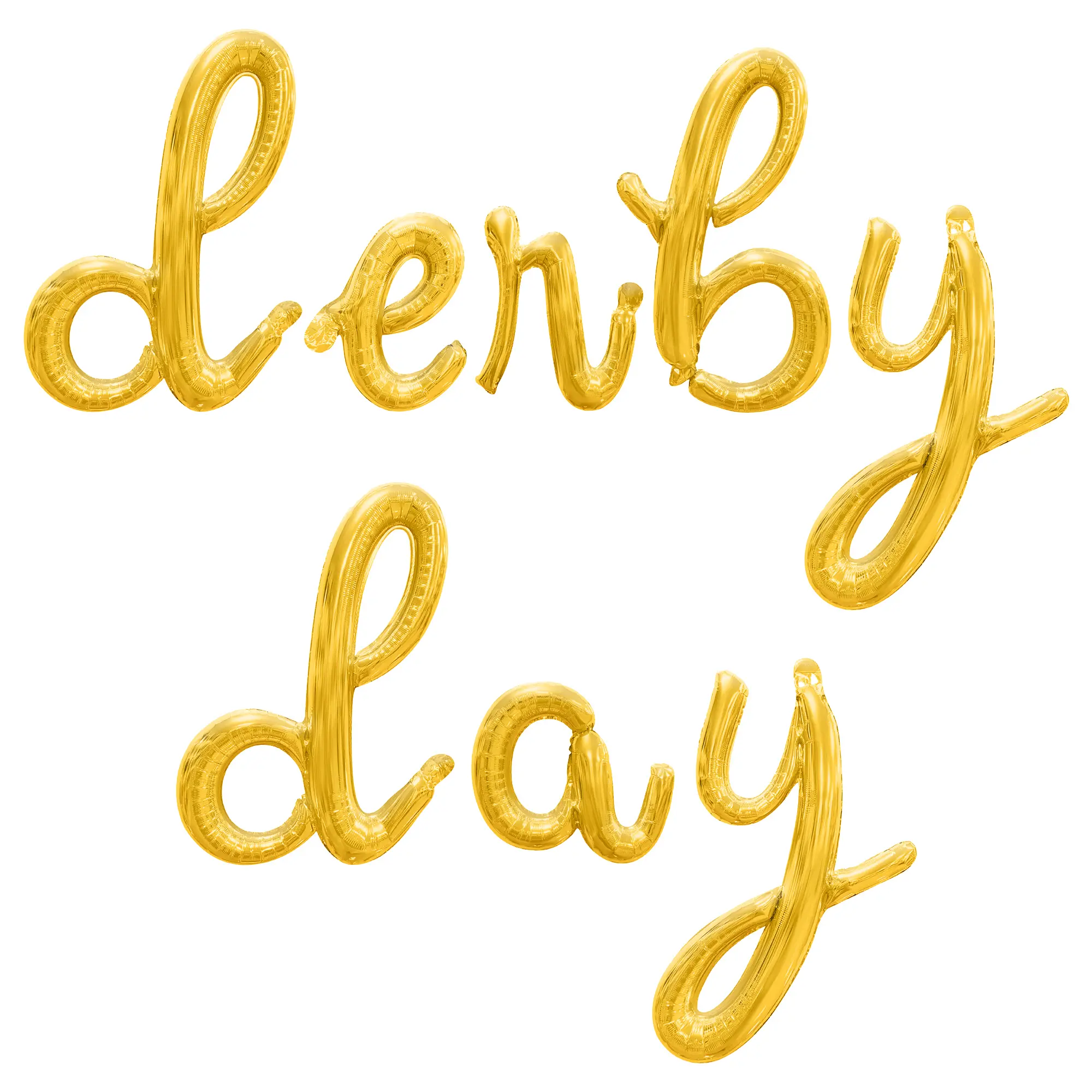 Cursive Script Letter Balloons - DERBY DAY 16" Inch Alphabet Letters Foil Mylar Balloon Kentucky Derby Party Banner