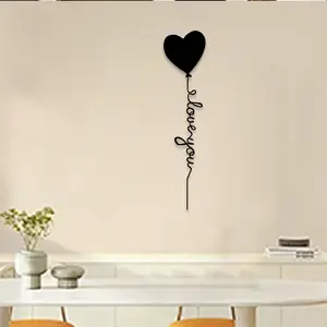 1pc Balloon Love Metal Wall Art, Balloon Love Statue Mural, Perfect for Bedroom, Nursery, Playful Love Decor, Modern Home Decoration, Anniversary Decor, Ideal Gift for Couples