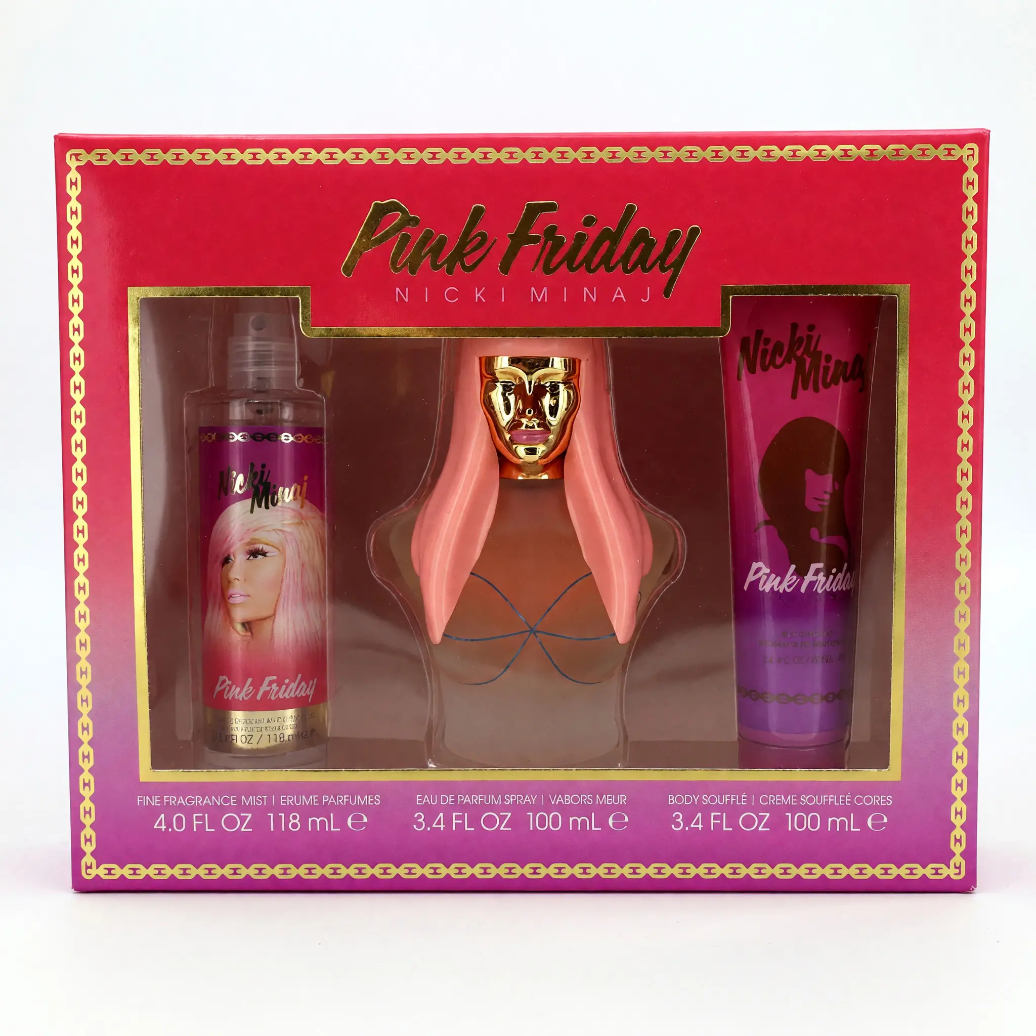 Women's Pink Friday by Nicki Minaj 3-Piece Fragrance Set - Vanilla Perfume, Bottle Packaged Fragrance Sets, Womens Gifts, Gifts for Women, Beauty Products, Gift Set, Multi-Size