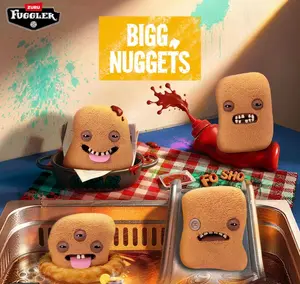Fuggler Giant Fugg Nugget Plush Toy - Massive Ugly-Cute Chicken Nugget Stuffed Animal with Teeth, Funny Giant Food Plush Room Decor, Quirky Gag Gift for Teens & Adults