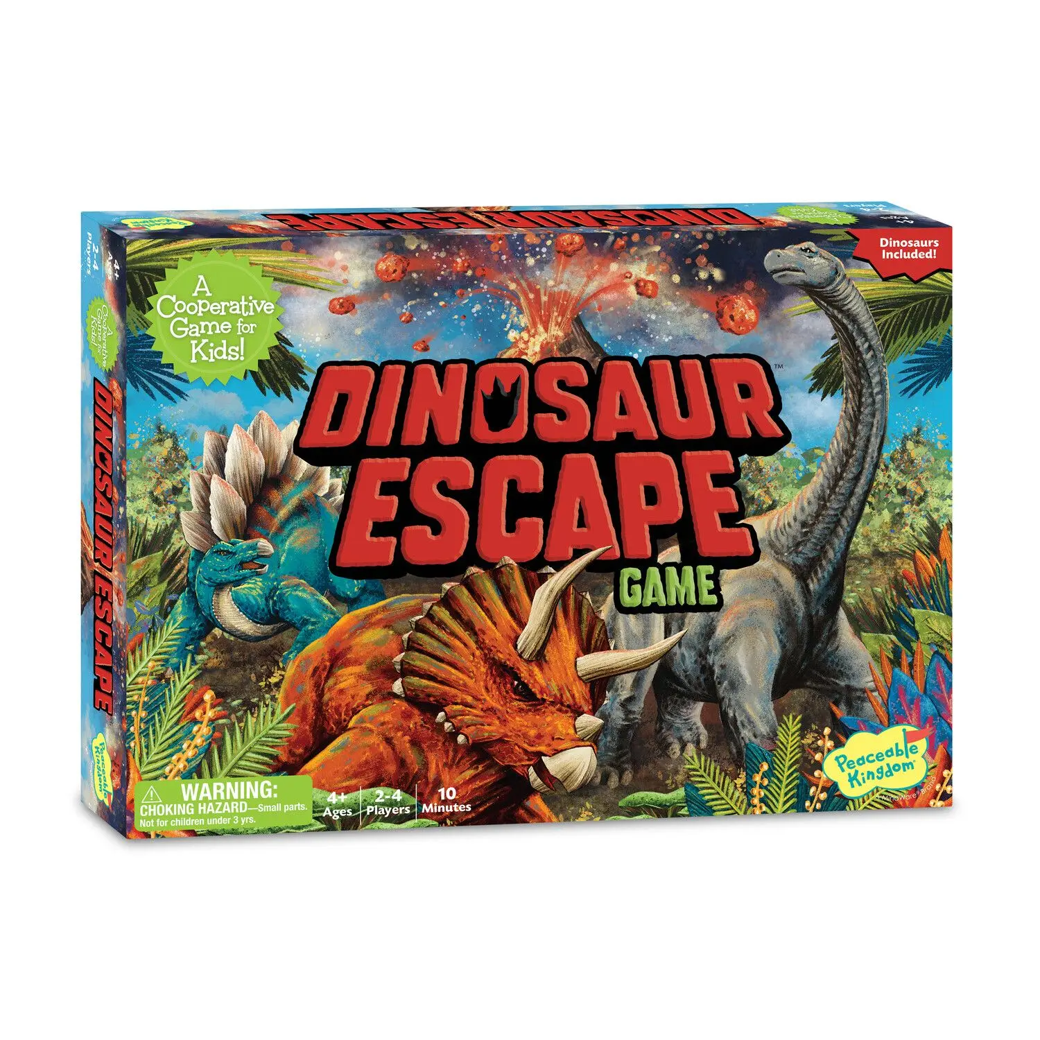 Dinosaur Escape - Peaceable Kingdom Cooperative Memory & Strategy Tabletop Game, Family Strategy Board Game