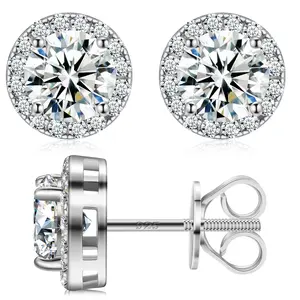 S925 Sterling Silver Moissanite Earrings for Men & Women – Screw Back Iced Out Diamond Stud Earrings, Hip Hop Jewelry, Perfect Birthday & Mother’s Day Gift