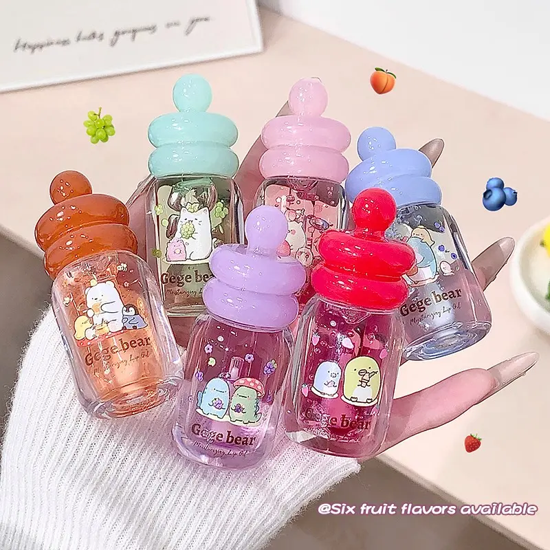 6-Pack Fruit Infused Lip Oil, Cute Mini Keychain, Shimmering Pearl Lip Gloss, Various Flavors, Nourishing Smooth Texture, Long-Lasting Shine, Lip Oil Set, Lip Products
