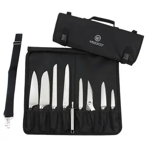 Chef Knife Roll Bag with Handle Kitchen Utensils Lightweight Durable for the Traveling Chef Protable Tools