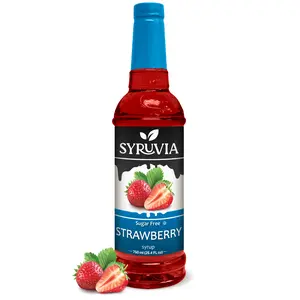 Syruvia Sugar-Free Strawberry Syrup - 25.4 fl oz, 0 Calories, Kosher, Gluten-Free, Sweet Beverage for Drinks, Sodas, Shakes & Desserts