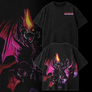 Vintage Washed Destoroyah Kaiju Graphic Shirt Hoodie Style – Japanese Monster Movie Streetwear Tee, Retro Godzilla vs Destoroyah Film Aesthetic Apparel, Classic Kaiju Creature Oversized Graphic Top for Godzilla Fans, Sci-Fi Monster Movie Lovers