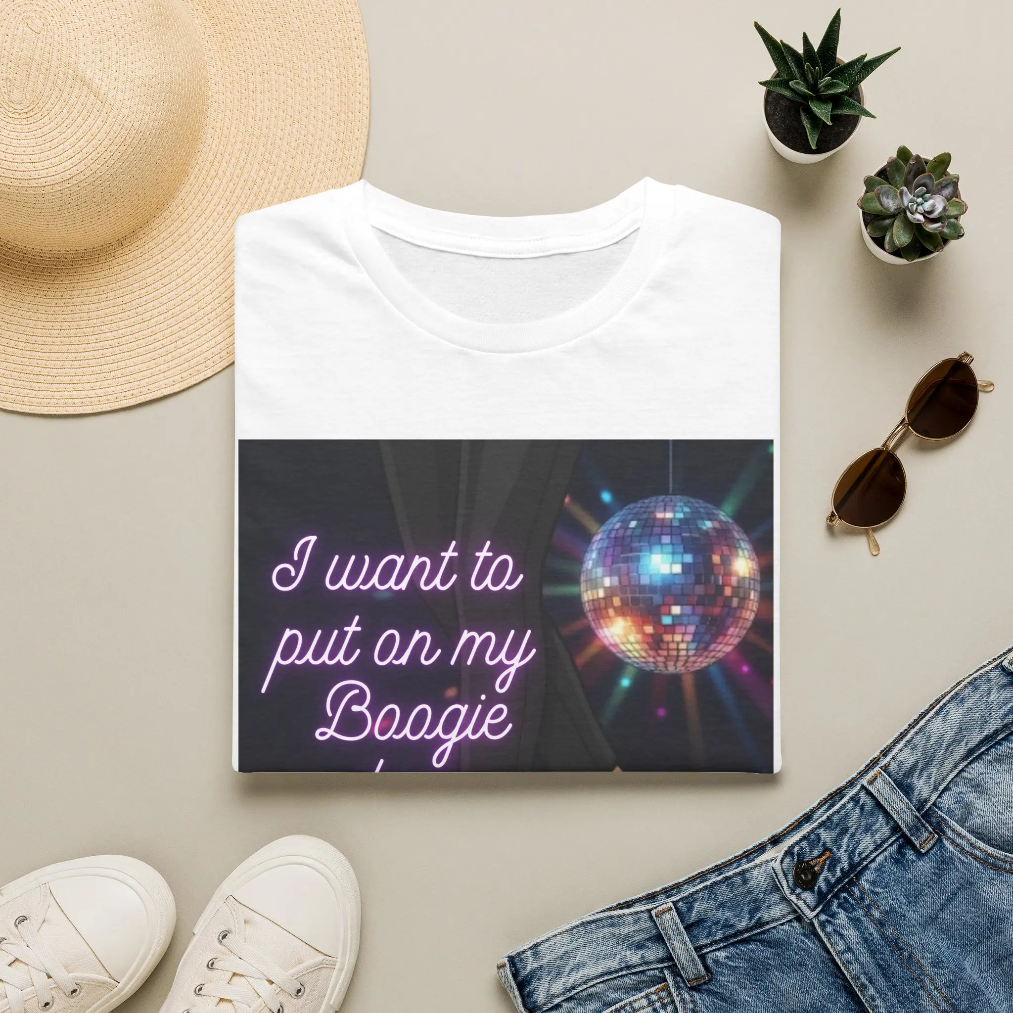 I Want to Put On My Boogie T-Shirt | Disco Ball Dance Graphic