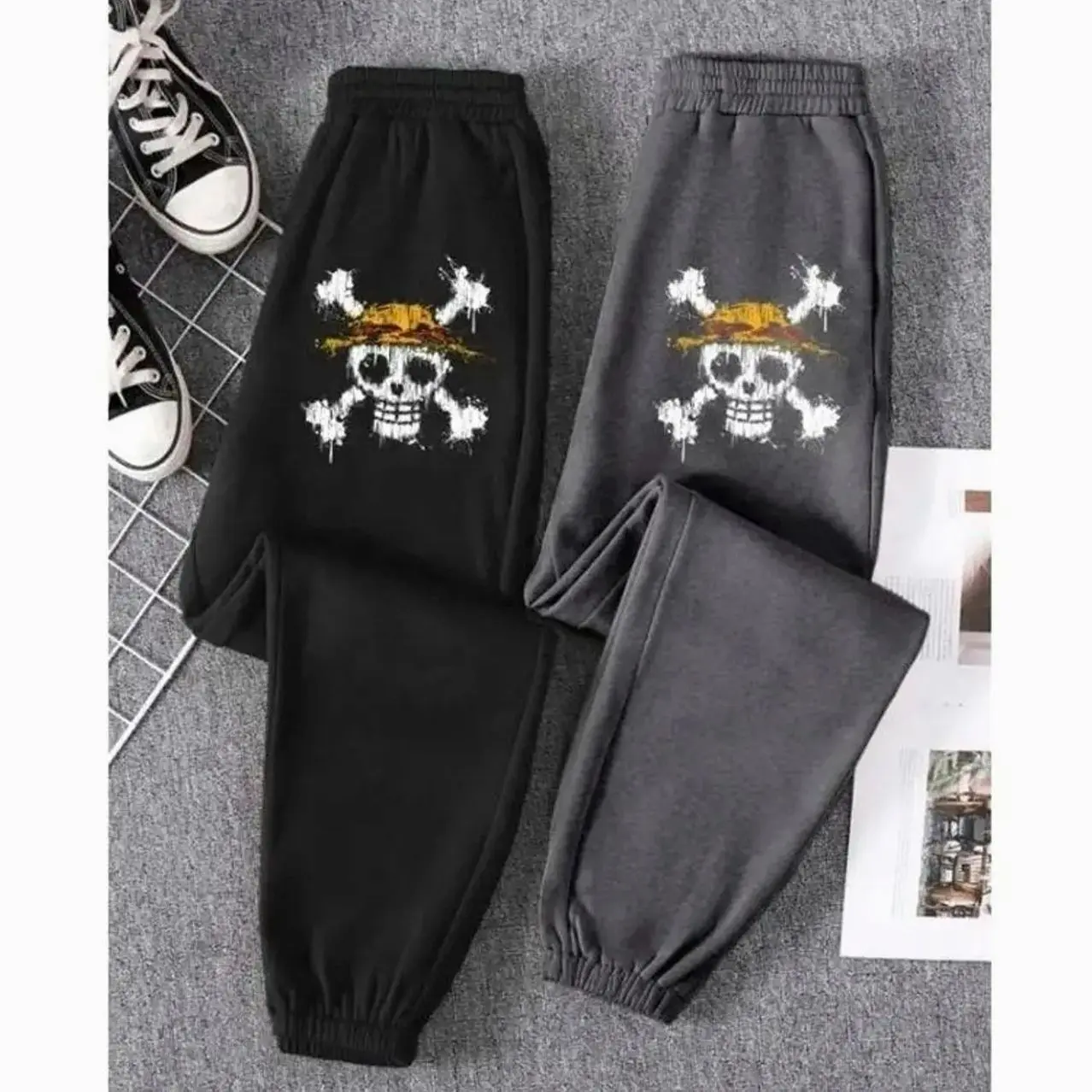 One Piecee Sweatpants, Anime Loungewear, Cozy Streetwear Pants, Casual Japanese Manga Fan Gift, Trendy Best Gift J U