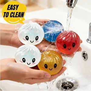 Gift for Her/Him Multi-Item Party Favors Pack, Glitter Dumpling Squishy with Greeting Cards Bulk, Cute Dumpling Stress Balls Slow Rising Squeeze Squishies Sensory Fidgets, Bun with Steamer, Dough Ball Stretchy Home Decor, Goodie Bag Birthday Gifts