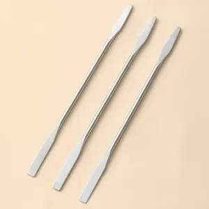 3pcs Dual-Ended Stainless Steel Mixing Spatula - Perfect for Nail Art, Makeup & Crafts, Odorless