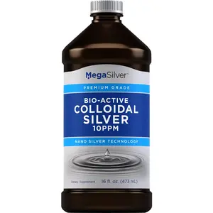 Piping Rock Colloidal Silver Liquid Drops | 16 Fl Oz | 10 PPM | Bio-Active Premium Grade Tincture | Non-GMO, Gluten Free Supplement