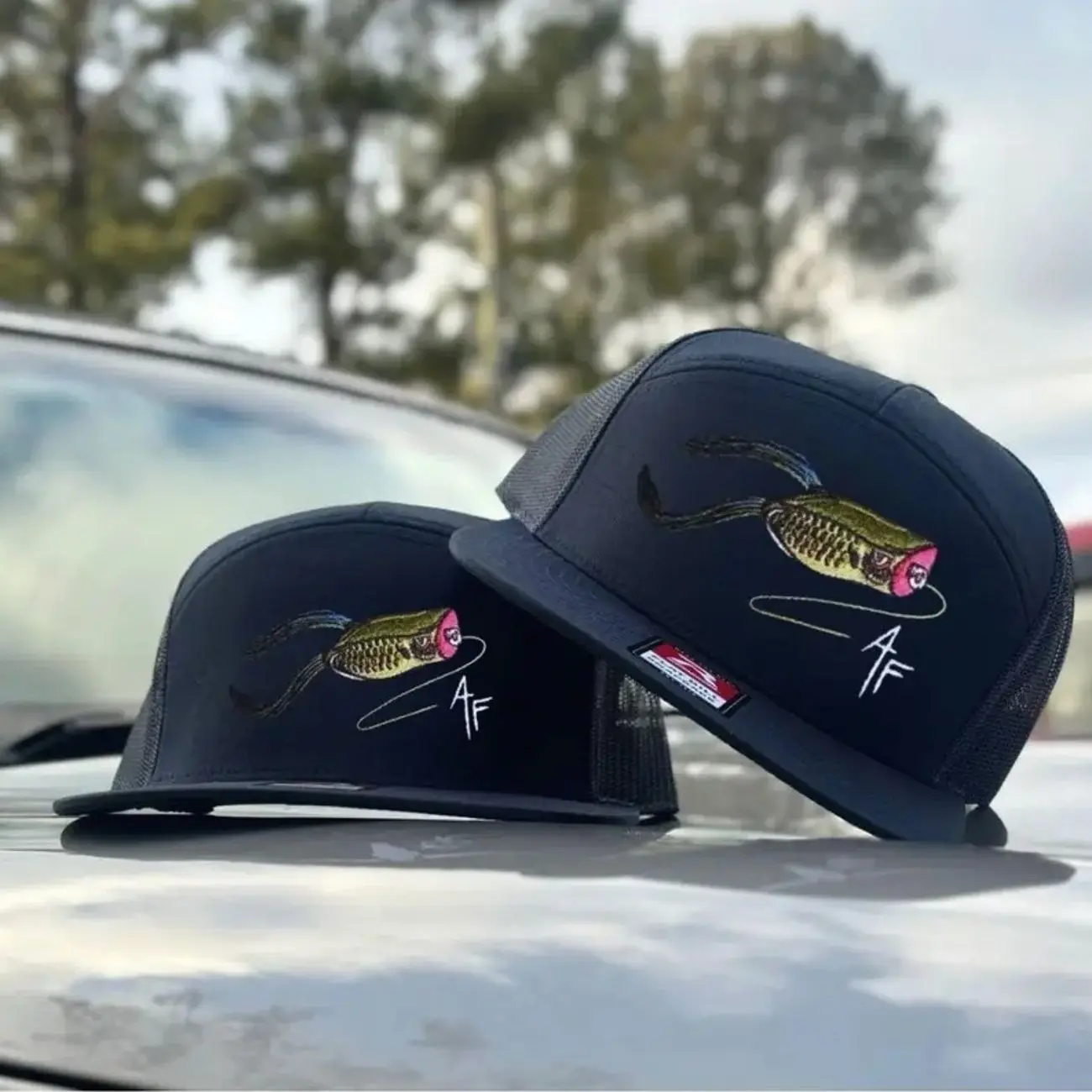 Fishing Lure Trucker Hat | Bass Fishing Mesh Snapback Cap, Embroidered Angler Hat, Outdoor Gift Gift For Him, Gift For Her