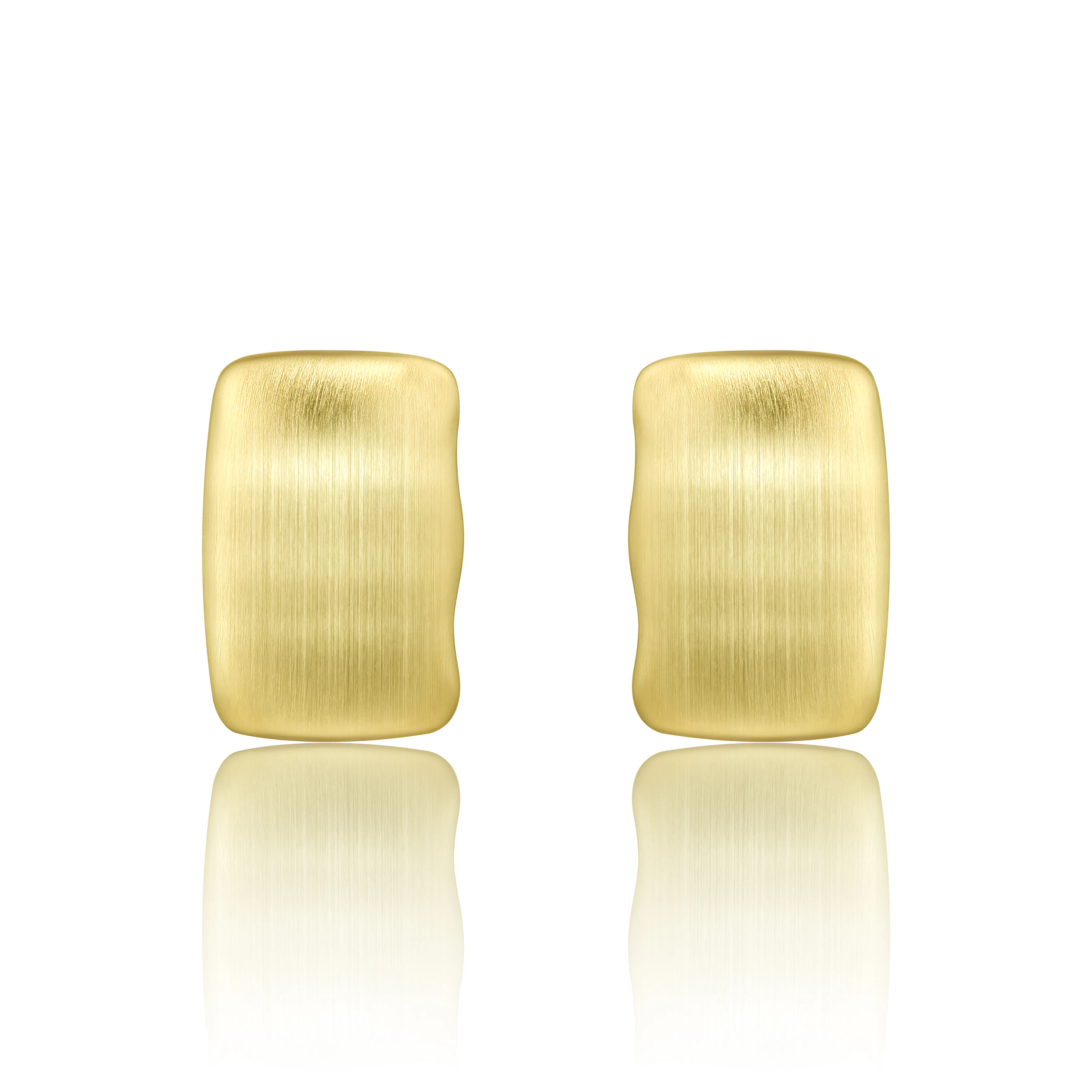 Aprilery Stud Earrings for Women, Minimalist Geometric Square Statement Jewelry in Brushed Metal with a Modern Matte Texture
