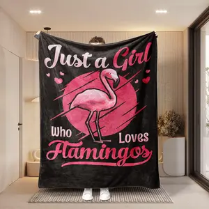 1pc Flamingo Print Blanket, Soft Plush Throw for Home & Travel, Fashionable Warm Shawl, Perfect for Couch & Leisure
