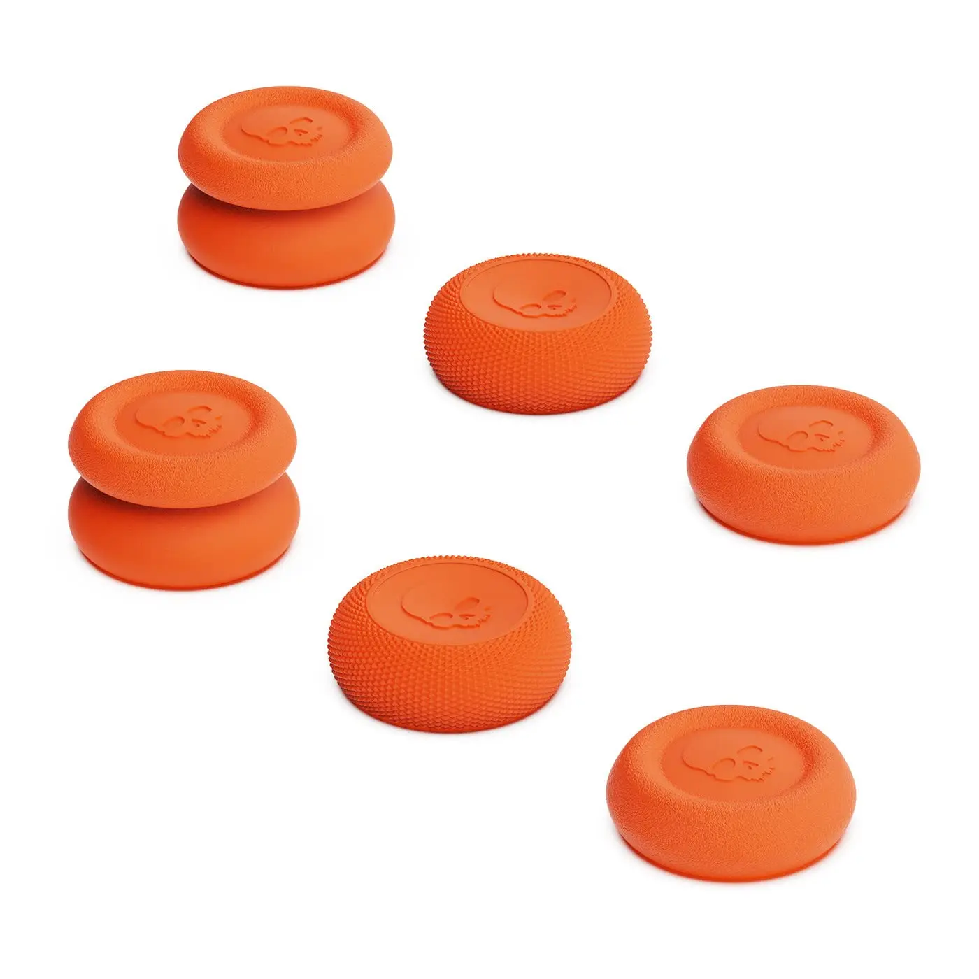 CQC & FPS Thumb Grip Set (6pcs, 3 Pairs) - X-PCS14 Analog Joystick Button Caps for Nintendo Switch Pro Wireless Console, PS4/Slim/Pro Controllers - Candy Orange Gaming Accessories