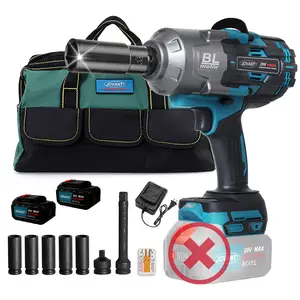 Cordless Impact Wrench Kit, 20V MAX 3/4 Impact Gun,  Brushless Impact Wrenches, Power Wrench with 6-Mode Speed, 2x4.0Ah Batteries Cordless Impact Driver for Car/Mower