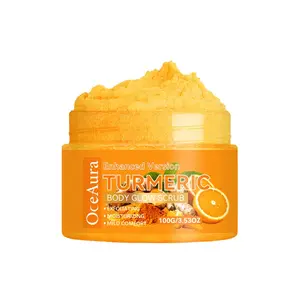 Turmeric body scrub, body care, 100G, citrus, deep cleansing, moisturizing, Hydrating, gentle exfoliating, smooth and brightening, suitable for all skin types