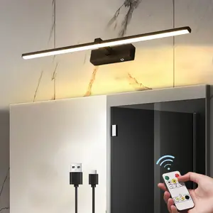 1 Piece LED Wall Lamp, USB Charging Model, Modern Indoor Black Accent Wall Lamp, No Wiring Required (Hole Drilling Needed), For Living Room, Bedroom, Hallway, Stairwell, Bathroom, Indoor Home Decor Wall Lamp, Adjustable Lights