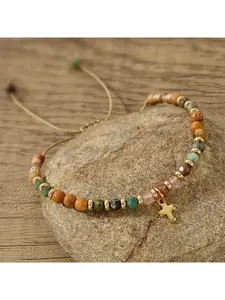 Beautiful bracelets, A Bohemian-style natural imitation pearl bracelet with a cross-shaped pendant, adjustable size, suitable for all seasons, daily wear and vacations