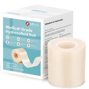 LIFARA Hydrocolloid Roll for Wound Care - Cut-to-Size, Extra Large Hydrocolloid Patch Bandages with Self-Adhesive, Ultra Absorbent, Flexible & Waterproof, First Aid Kit Essential (2in*10ft, 19.7mil/ 0.5mm Thickness)